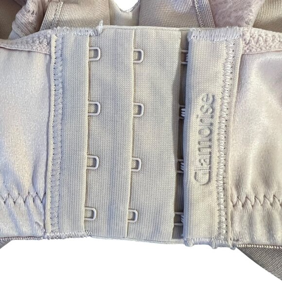 Glamorise 42F Wonderwire Lace Bra Underwire No Padding Unpadded Lace Nude - Picture 5 of 8